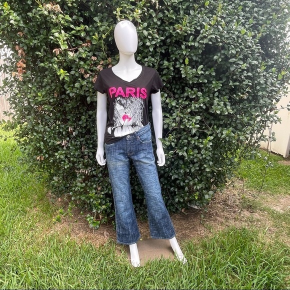 7 FAMK Bootcut Low Rise Mildly Distressed Jeans - Picture 2 of 14